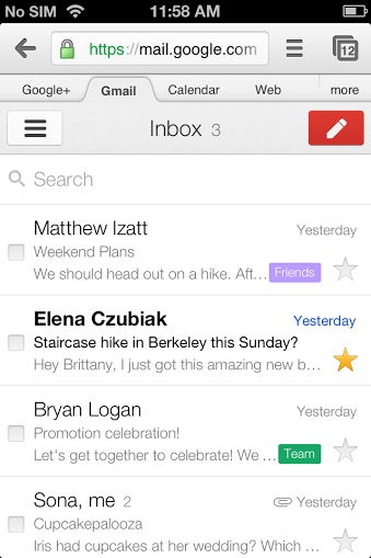 aggiornamento applicazione Gmail 